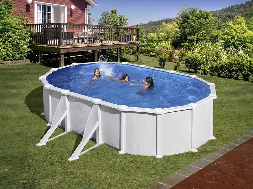 Gre Atlantis Ovalada 610x375x120cm - Piscina desmontable de acero - Filtro Aqualoon