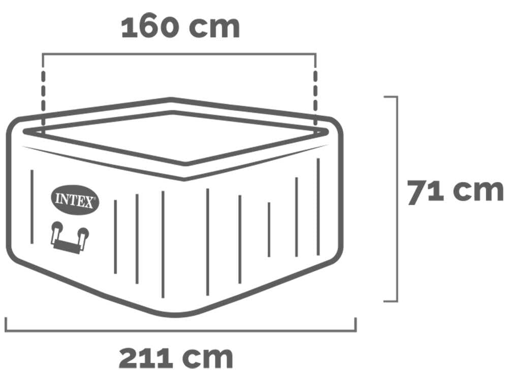 Intex Cuadrada Greystone Deluxe 28450NP - Ø173x71 cm - Piscina de hidromasaje spa
