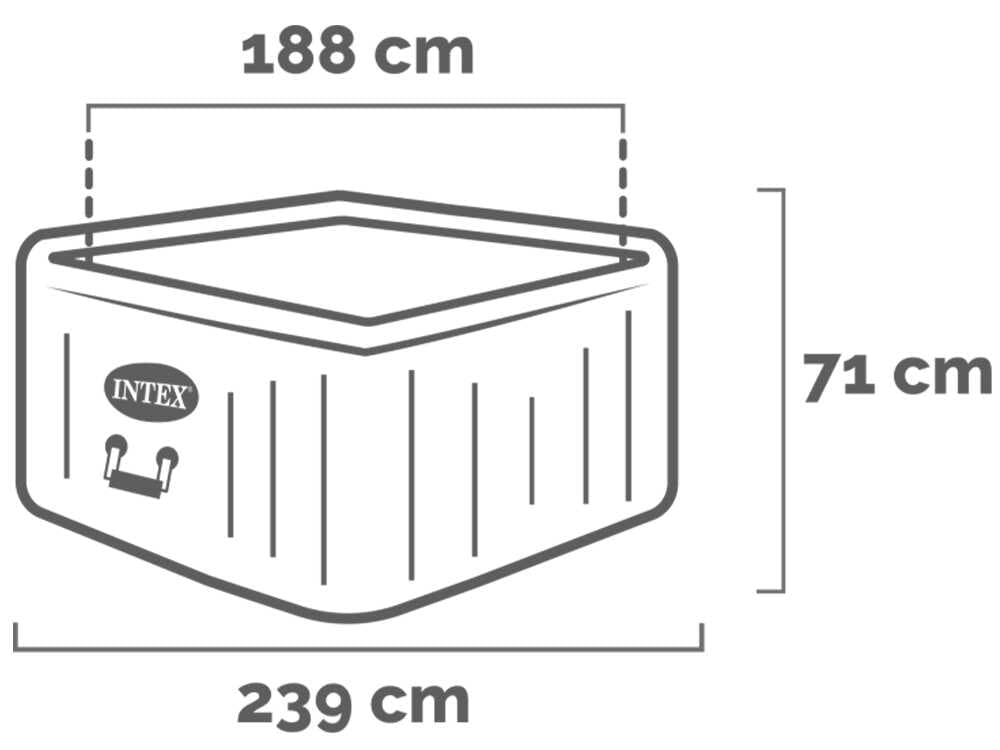 Intex Cuadrada Greystone Deluxe 28452NP - Ø193x71 cm - Piscina de hidromasaje spa