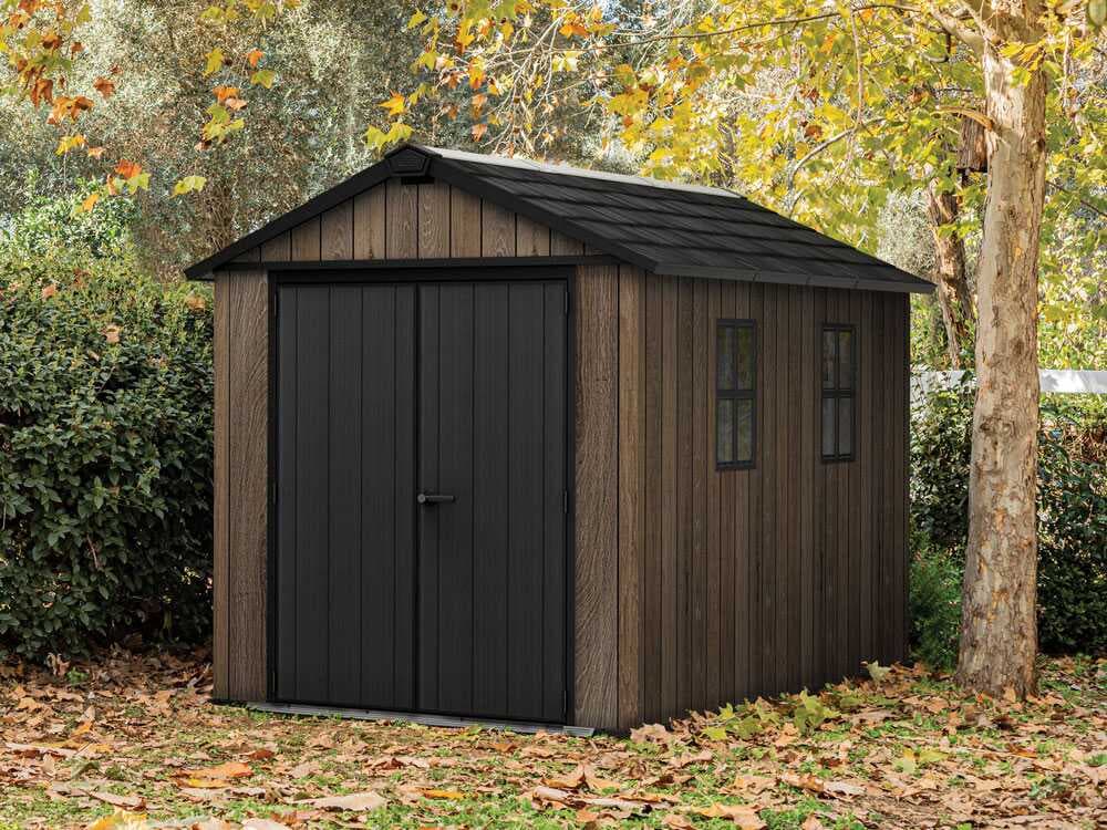 Keter Signature Walnut 7511/1175 - Caseta de jardín - Con ventanas - 230 x 350 x 246 cm