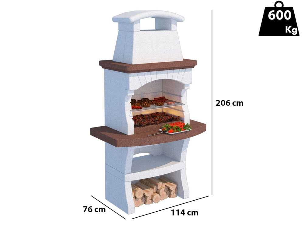 Linea VZ Maiorca - Barbacoa de obra de leña y carbón