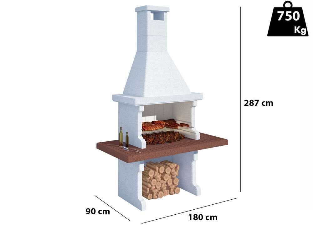 Linea VZ Panarea - Barbacoa de obra de leña y de carbón