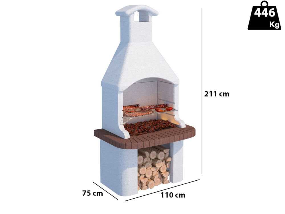 Linea VZ Tremiti - Barbacoa de obra de leña y carbón