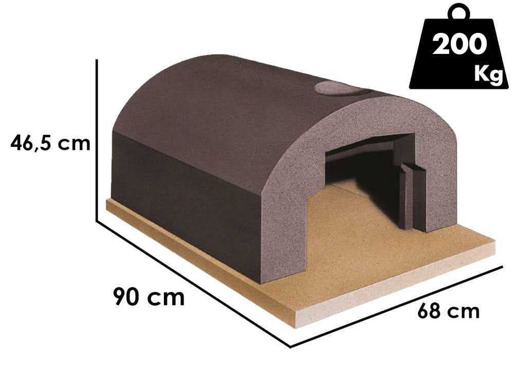 Linea VZ Vesuvio - Horno de leña de empotrar con cámara de 56x61 cm - Capacidad de cocción 2 pizzas