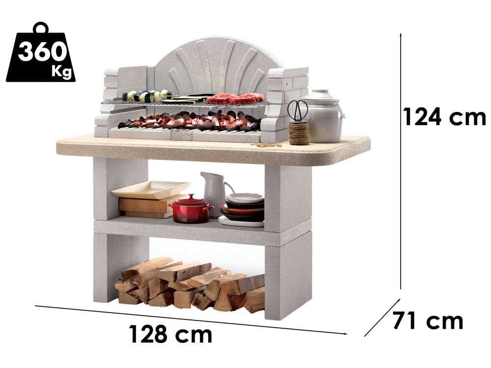 Palazzetti St. Tropez - Barbacoa de cemento para leña y carbón