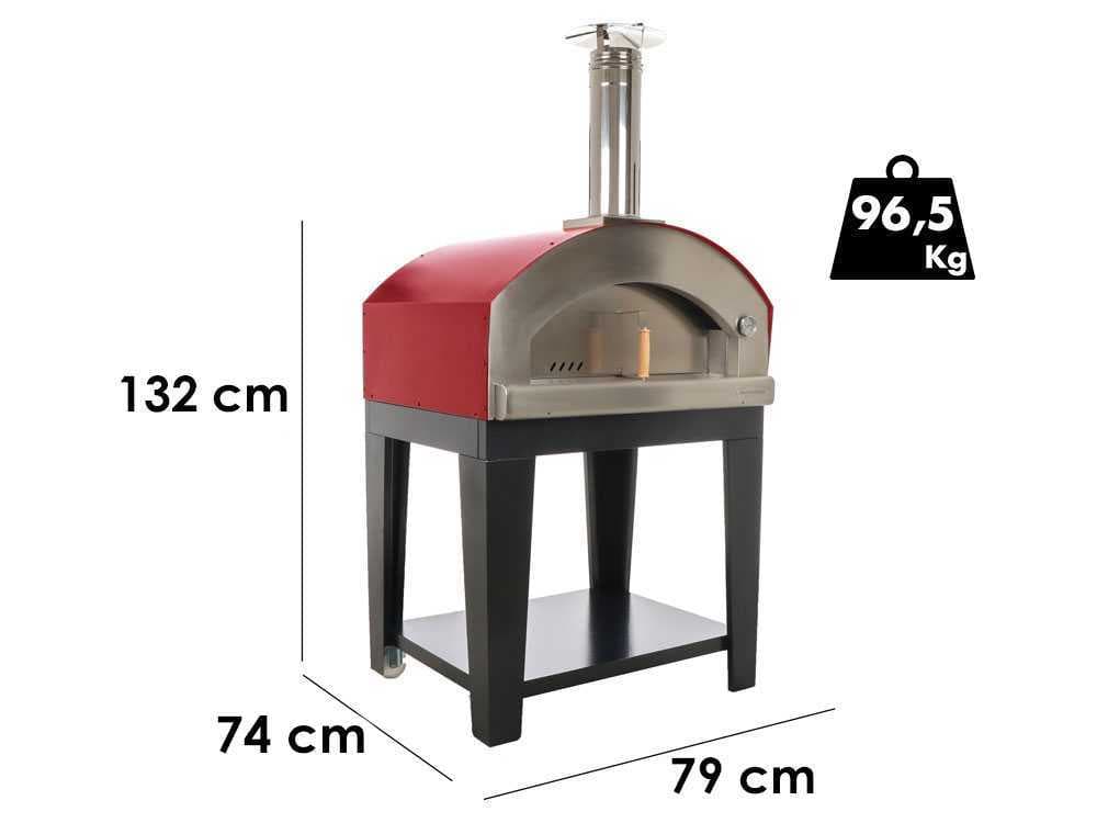 Rossofuoco Campagnolo Rosso - Horno de leña de exterior con carro