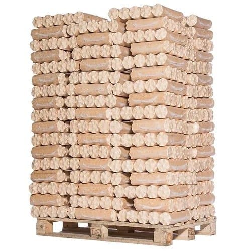 Bois densifié 100% résineux – Palette de 960 kg (96 lots de 5 bûches)