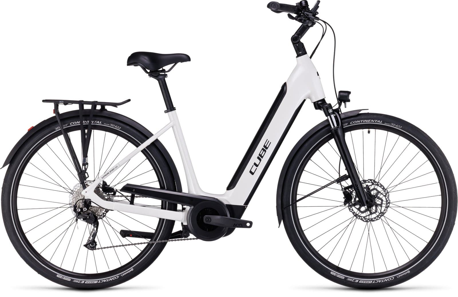 Cube Supreme Sport Hybrid One 500 White N Black - S