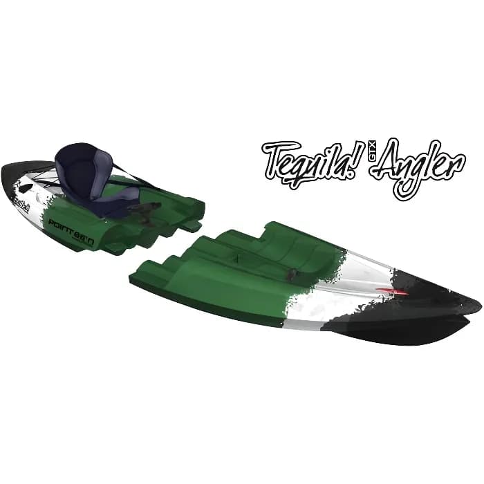 Kayak de peche Tequila Angler solo - Vert - Adulte - 1 place - Gonflable - Bateau - Navigation