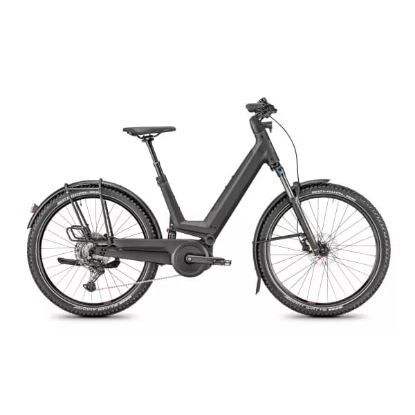 Vélo électrique Moustache J. all 2023 - Noir - Transmission à chaîne - porte-bagages Light - 500 Wh