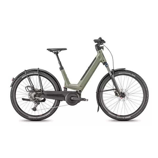 Vélo électrique Moustache J. all 2023 - Vert - Transmission à chaîne - porte-bagages Light - 625 Wh