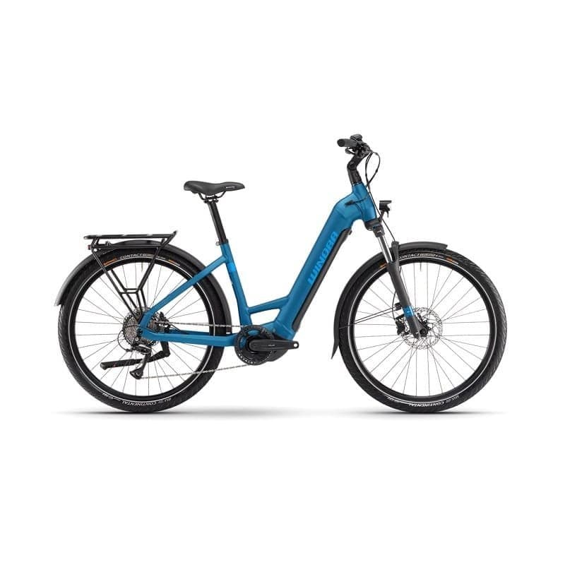 Vélo électrique Winora Yucatan X8 2023 - Bleu - Cadre ouvert - 45 cm