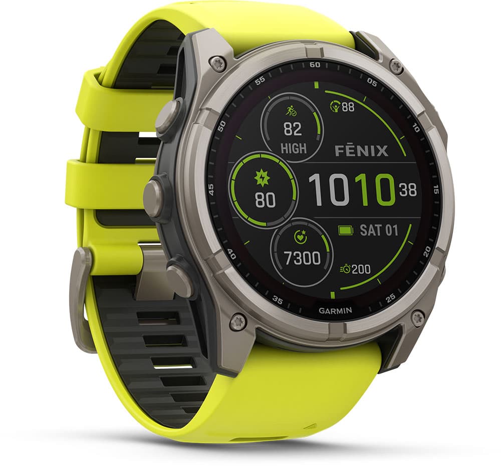 Garmin FÄnixÂź 8 - 51 mm Solar Sapphire - GPS Multisport Smartwatch - GELB